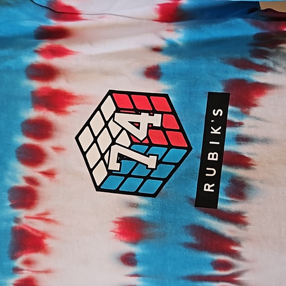 Rubik's Cube men's t-shirt tie dye size Large - Picture 2 of 6